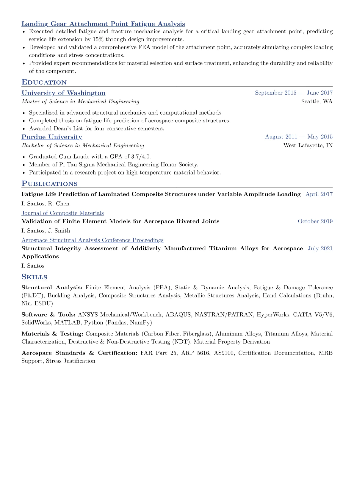 Stress Engineer Resume Example CV template - Page 2