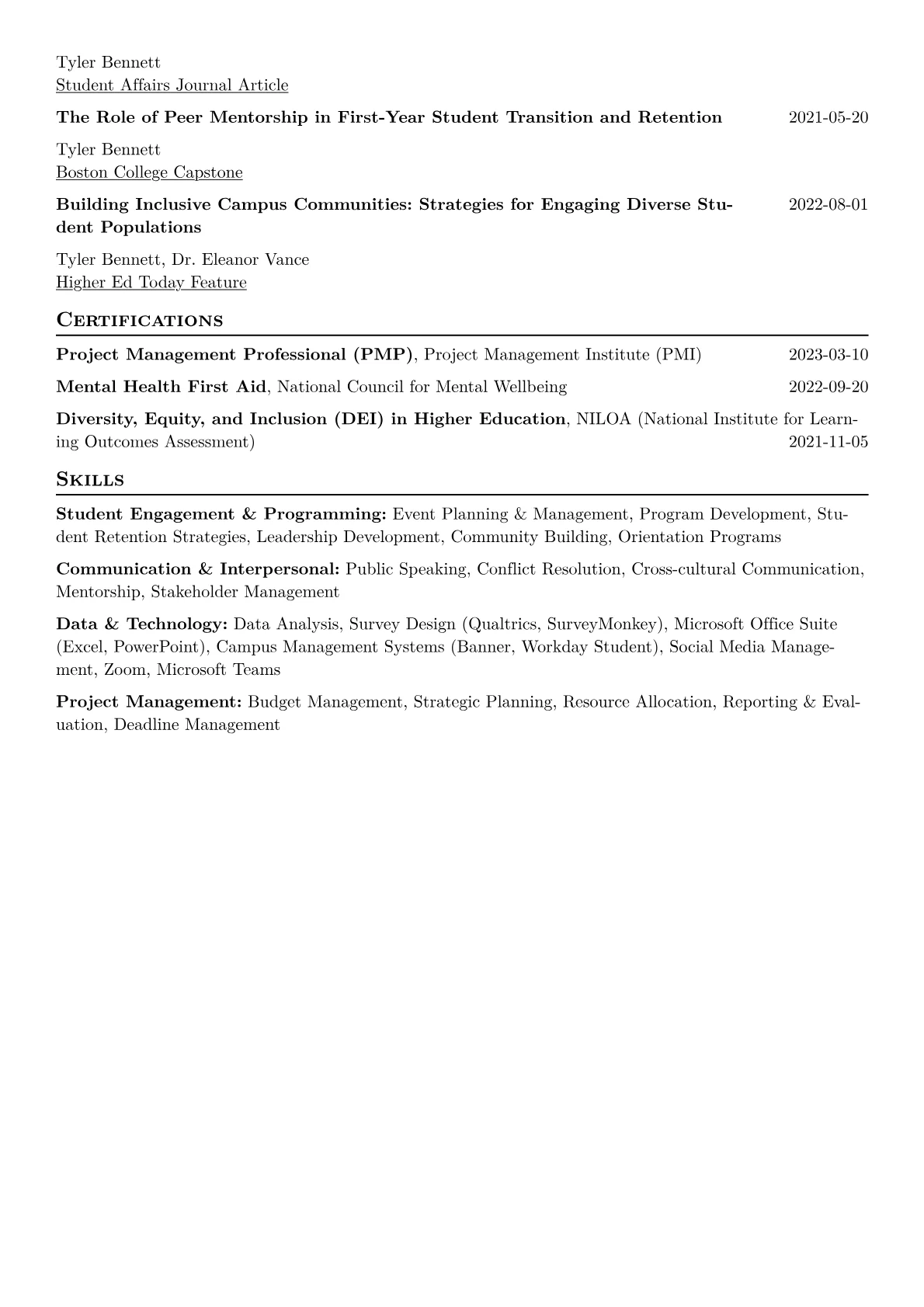 Student Engagement Coordinator Resume Example CV template - Page 2
