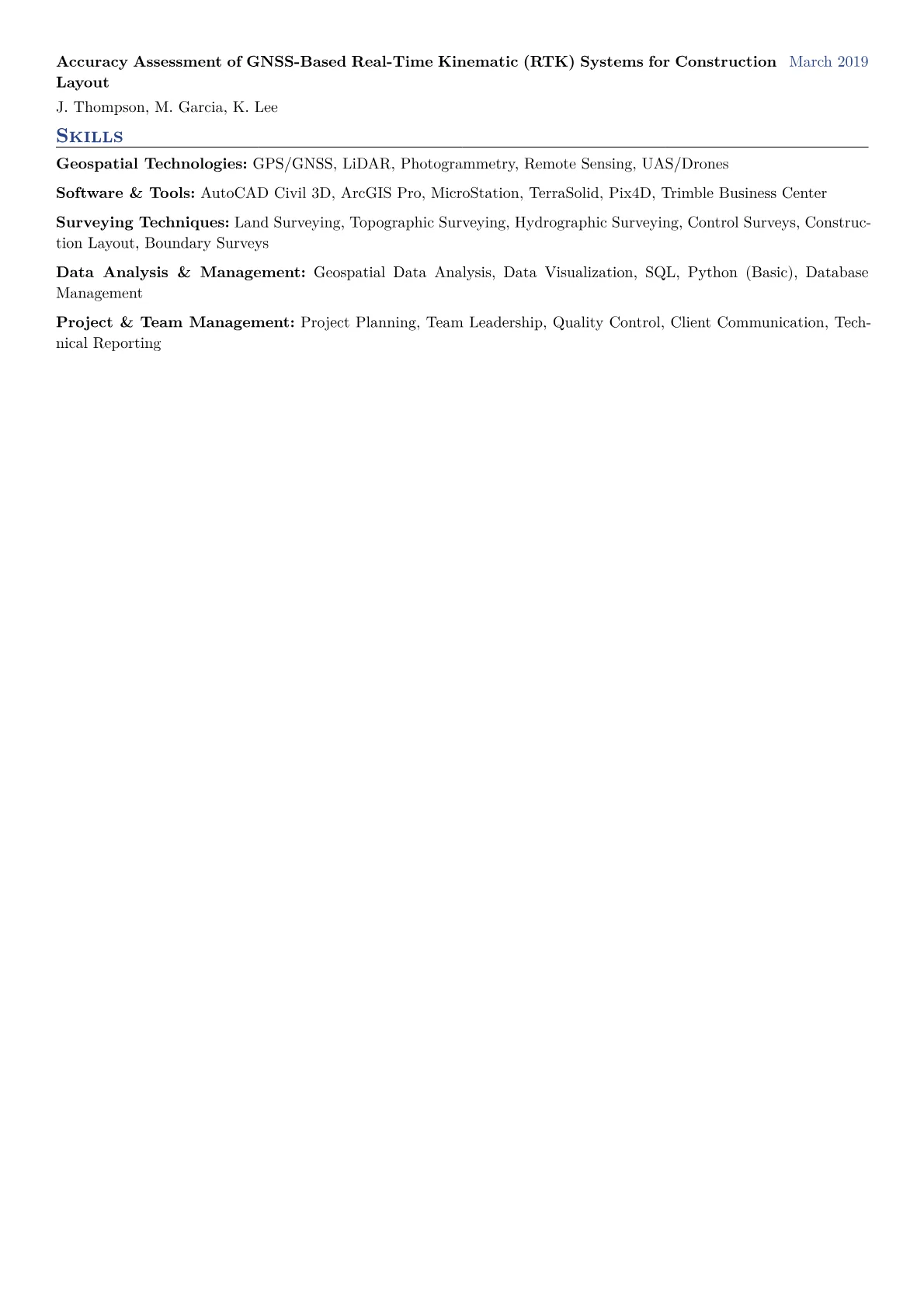 Surveying Engineer Resume Example CV template - Page 2