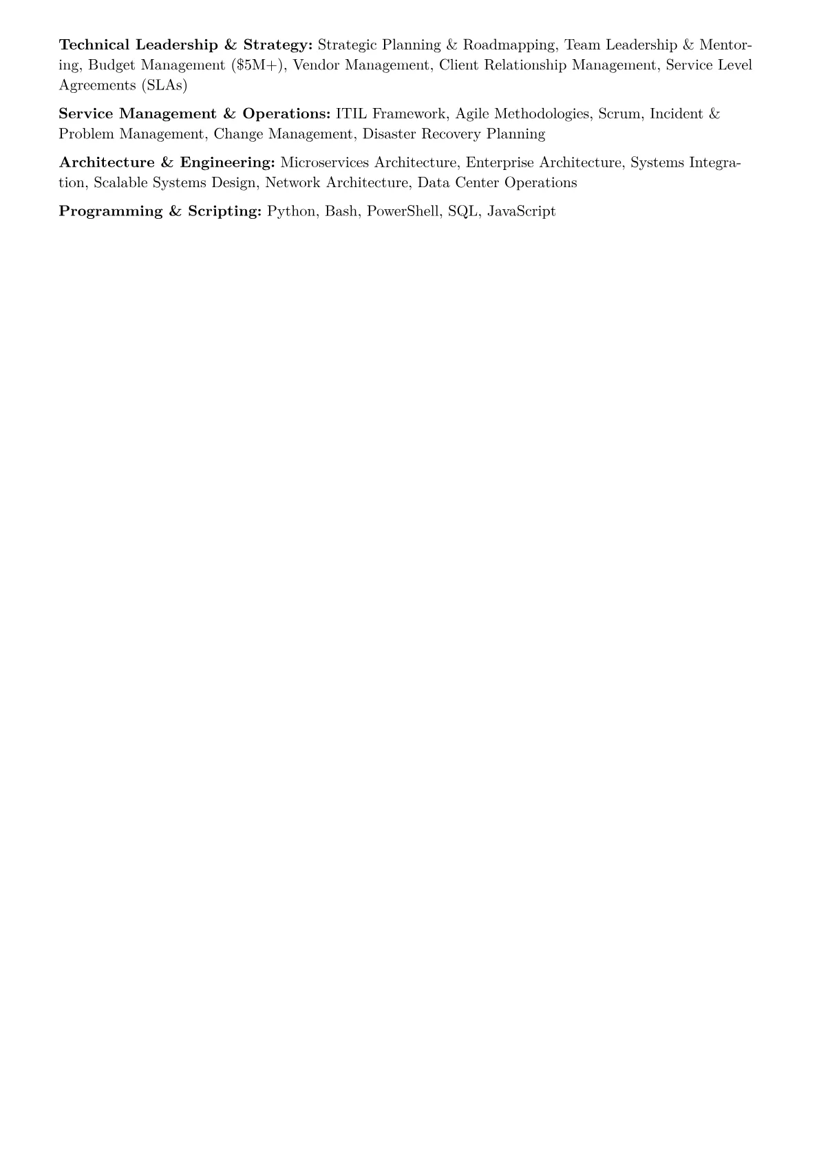 Technical Services Director Resume Example CV template - Page 2