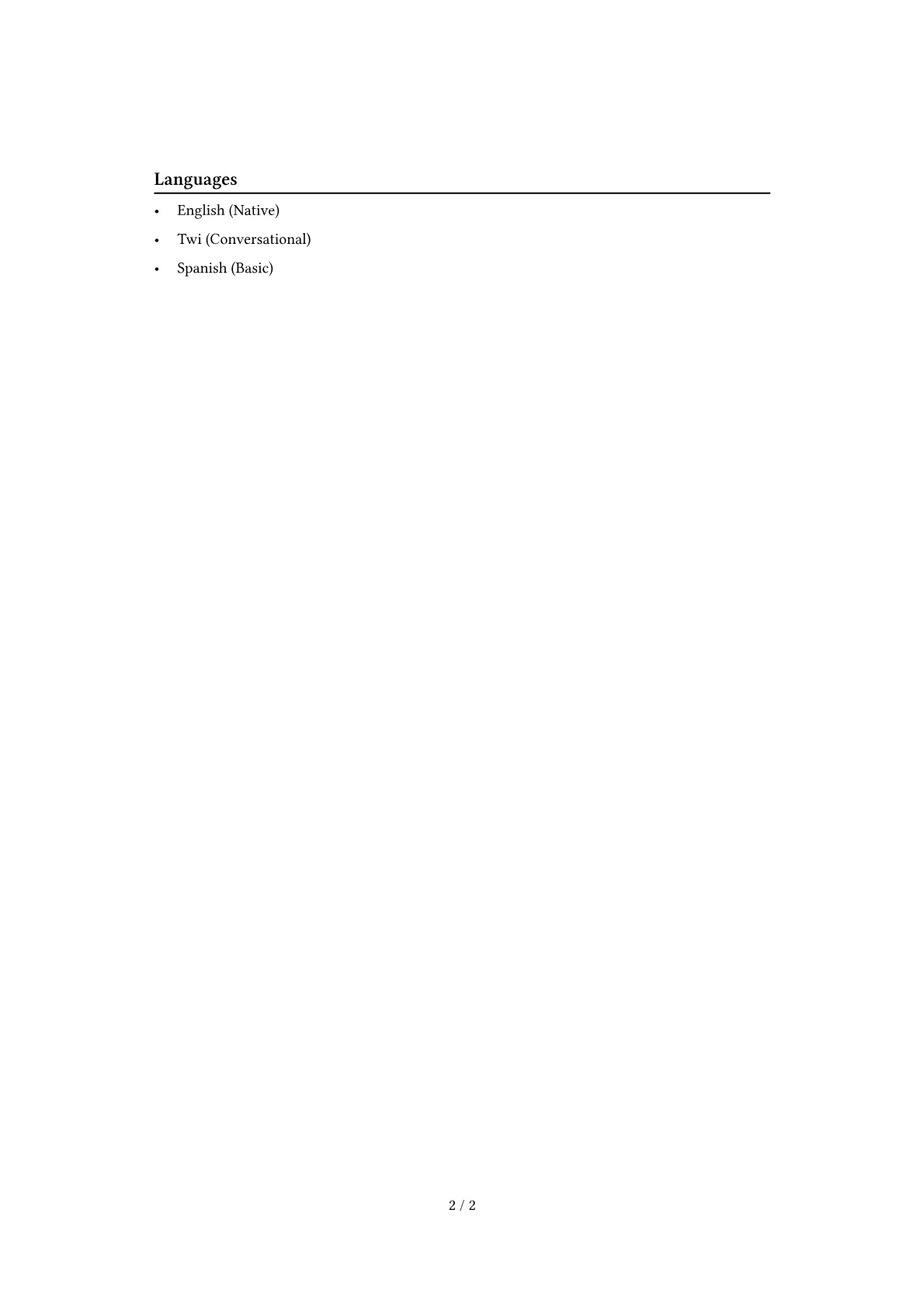 Therapist Resume Example CV template - Page 2