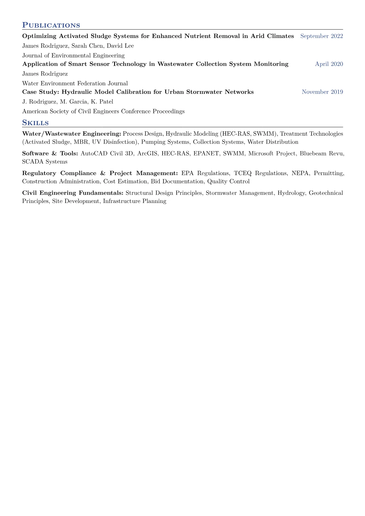 Wastewater Engineer Resume Example CV template - Page 2