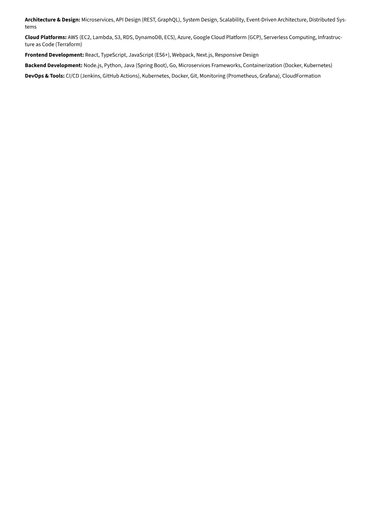 Web Architect Resume Example CV template - Page 2