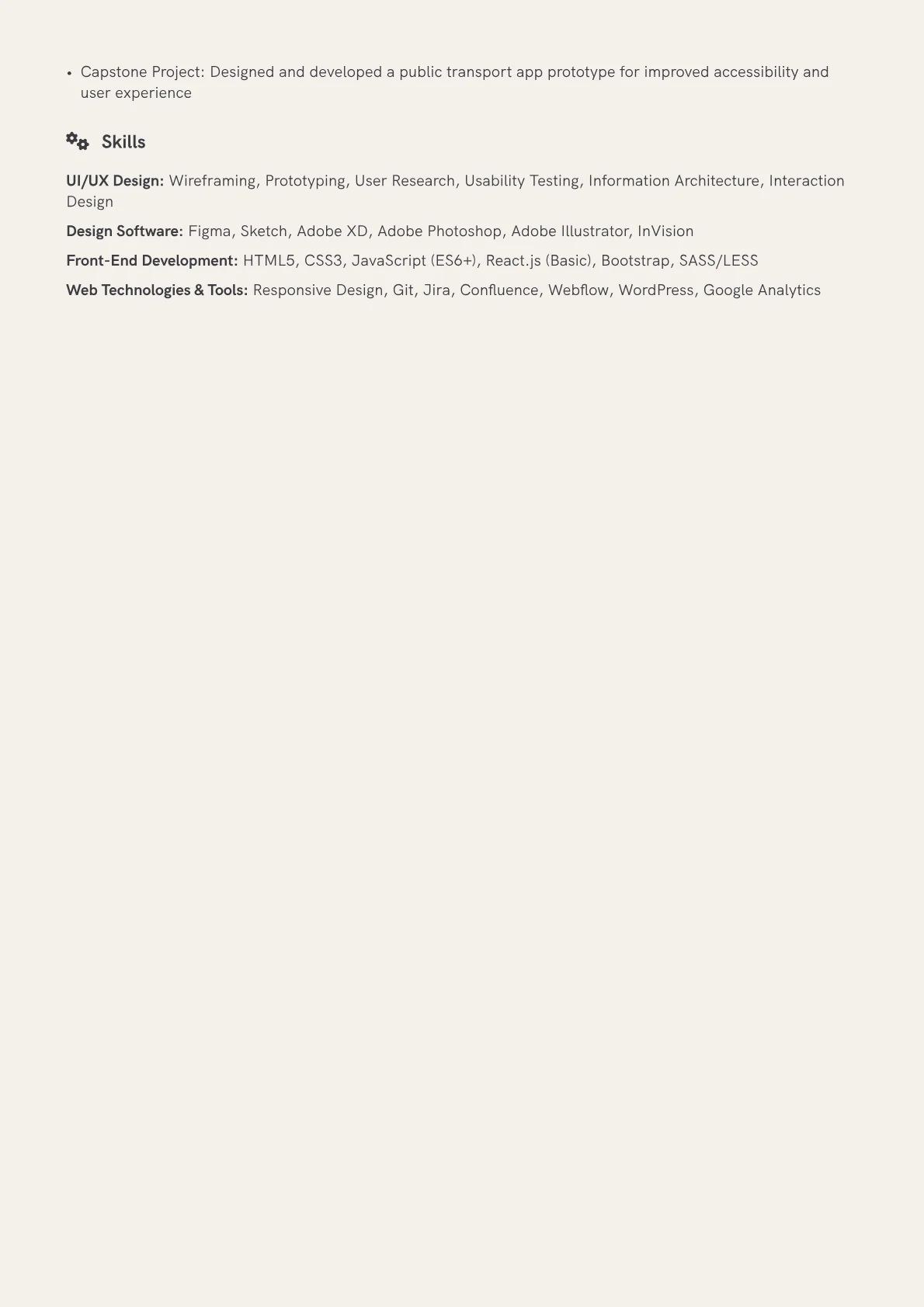 Website Designer Resume Example CV template - Page 2